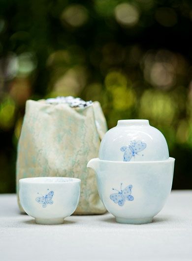 Gaiwan et bols « papillon »