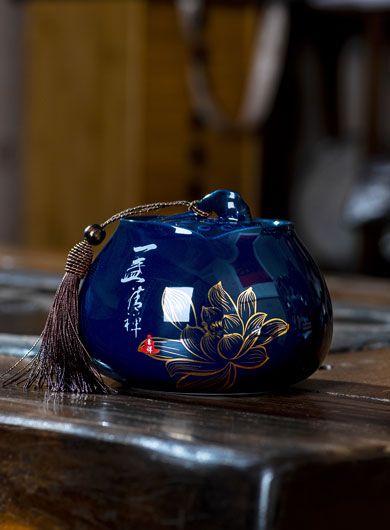 Boite à thé bleu profond (Ji Lan)