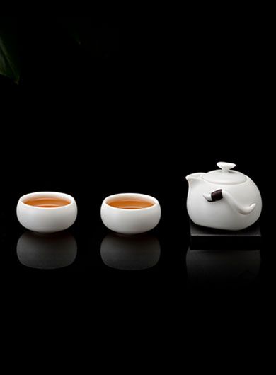 Service à thé Diao Chan en porcelaine Ding : une mini théière et deux tasses