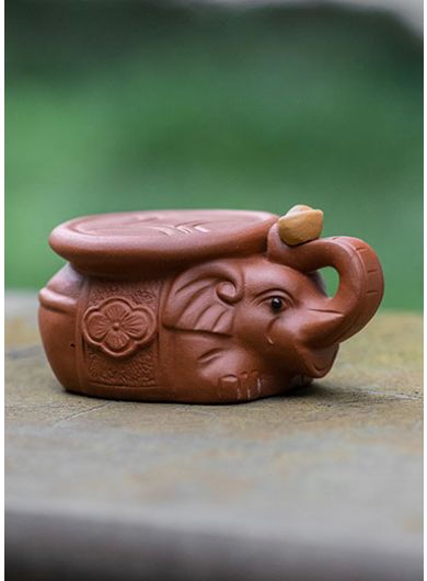 Eléphant & Porte-couvercle à thé Zisha Yixing
