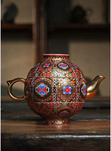 Théière en porcelaine émaillée ciel étoilé3 