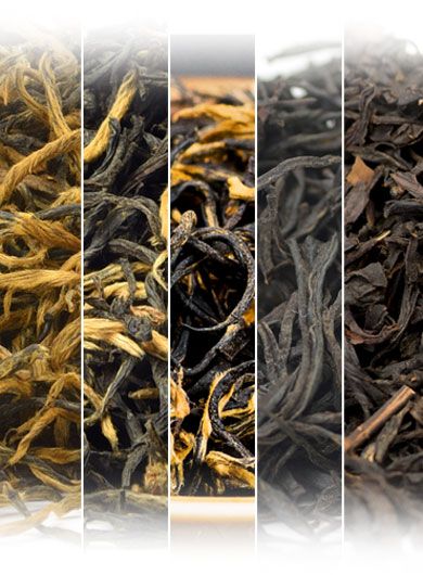 Assortiment de thés noirs du Fujian.