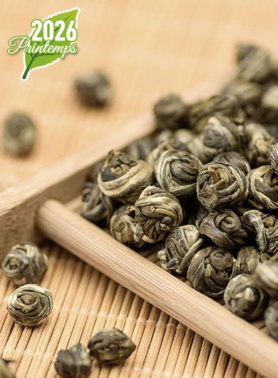 Perles du Dragon Long Zhu: thé vert parfumé