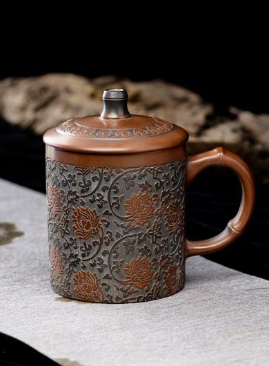 Mug à thé en relief en poterie de Nixing 