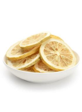 Citron jaune déshydraté en tranche