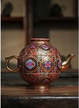 Théière en porcelaine émaillée ciel étoilé3 