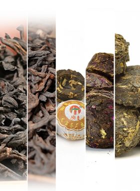 Échantillons de thés sombres et Pu'Er parfumés