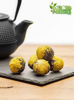 Dian Hong Chrysanthème de l'Empereur Doré : perles de thé noir