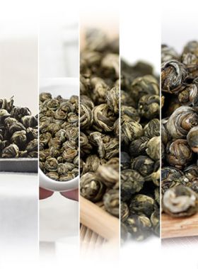 Assortiment de perles de jasmin.