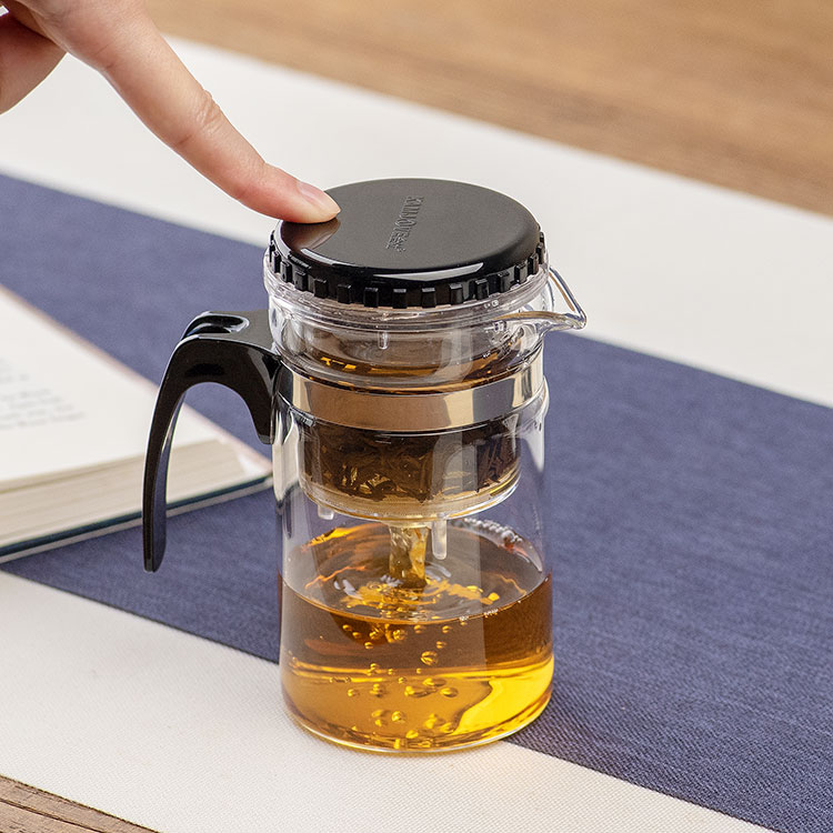 Théière en verre avec infuseur à thé en acier inoxydable