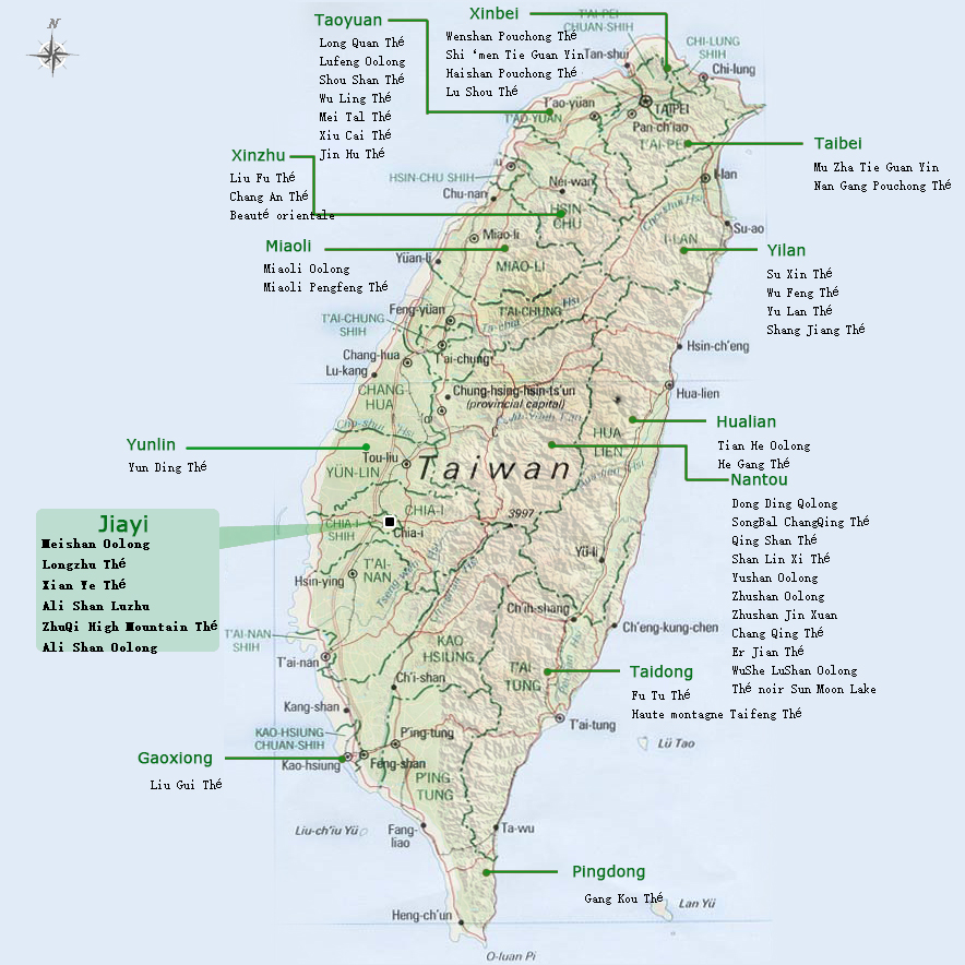 Carte du Taiwan
